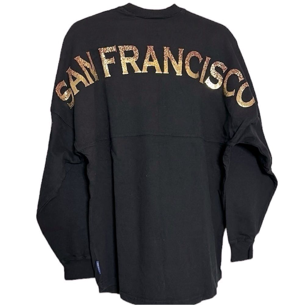 NWT Spirit Jersey San Fransisco Gold Metallic Pullover Top Shirt XS Unisex